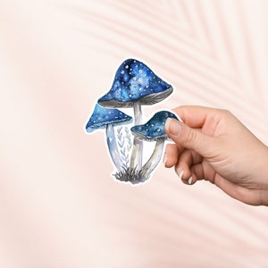 Blaue Pilze Aufkleber, niedlicher Bücherwurm Vinyl Aufkleber, Bookish Merch, Buch-Liebhaber Geschenk, e-reader Kindle Aufkleber, Leseliebhaber, Smut Reader
