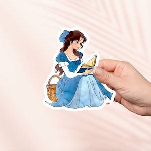 Neus vast in een boek Sticker, Belle Reading, Bookworm, Bookish Merch, Book Lover Gift, e-reader Kindle Stickers, Reading Lover, Bibliotheek