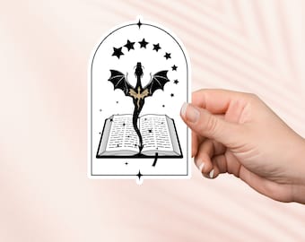 Book Dragon Fantasy Reader Sticker, Fourth Wing, Bookish Merch, Book Lover Gift, e-reader Kindle Stickers, Reading Lover,Smut Reader Booktok