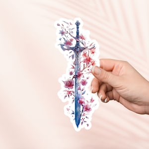 Sticker épée fleur fantaisie, Sticker Kindle, produit livresque, cadeau pour les amoureux des livres, Stickers pour tablette e-reader, amateur de lecture, Smut Reader Booktok