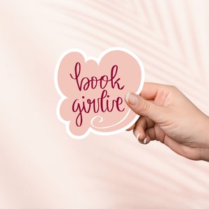 Adesivo per ragazze del libro, adesivo carino per i libri, adesivi Kindle, merchandising libresco, regalo per gli amanti dei libri, regalo per e-reader, adesivo di supporto emotivo
