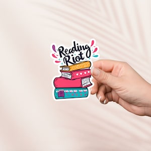Lezing Riot Sticker, Cute Bookish Vinyl Sticker, Bookish Merch, Book Lover Gift, e-reader Kindle Stickers, Reading Lover, Smut Reader