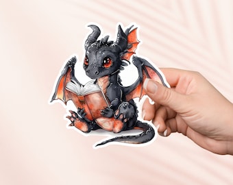 Book Dragon Fantasy Reader Sticker, Fourth Wing, Bookish Merch, Book Lover Gift, e-reader Kindle Stickers, Reading Lover,Smut Reader Booktok