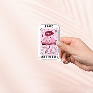 Proud Smut Reader tarotkaartsticker, schattige leesgrage vinylsticker, leesgrage merchandise, cadeau boekenliefhebber, e-reader Kindle-stickers, leesliefhebber