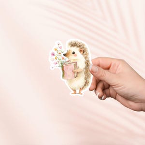 Egel leest boeksticker, schattige leesgrage vinylsticker, cadeau boekenliefhebber, e-reader Kindle-stickers, leesliefhebber, aquarel Cottagecore