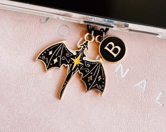 Gepersonaliseerde Kindle-bedel, draak- en stofplugbedel, op maat gemaakte leesgrage geschenken, boekenliefhebber cadeau, Kindle-decor, telefoonbedel, USB-C