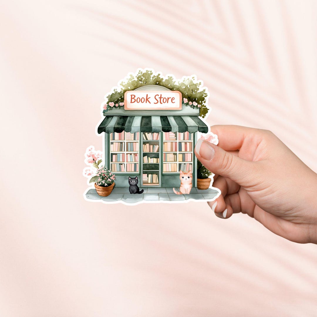 Spring Green Book Store Sticker, Cute Vinyl Sticker, Bookish Merch ...