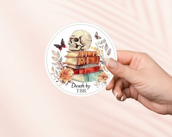 Death by TBR Sticker, Bookish Sticker, Booktok, Bookstagram, Bookish Merch,E-Reader Kindle Sticker,Leseliebhaber