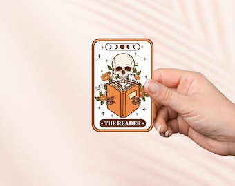 Der Leser Tarot Karten Aufkleber, Halloween Aufkleber, Booktok, Bookstagram, Buch-Liebhaber-Geschenk, e-reader Kindle Aufkleber, Smut Leseliebhaber