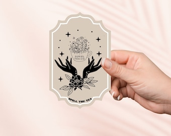 Suriel Tea Sticker, A Court of Thorns and Roses, Bookish Merch, Book Lover Gift, e-reader Kindle Stickers, ACOTAR Fantasy Reader, Booktok