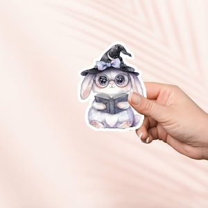 Sticker pour livre de lecture Witchy Bunny, Sticker vinyle mignon, Stickers Kindle, Merch livresque, Cadeau pour amoureux des livres, Cadeau liseuse, Cadeau pour amateur de lecture