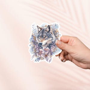 Blumen Fantasy Wolf Aufkleber, Kindle Aufkleber, Bücherwurm Merch, Buch-Liebhaber-Geschenk,e-reader Tablet Aufkleber, Leseliebhaber,Romantasy Reader Booktok