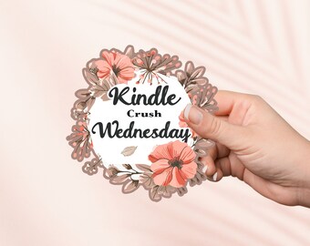 Kindle crush woensdag sticker, schattige vinyl sticker, leesgrage Merch, boek minnaar cadeau, e-reader Kindle stickers, leesliefhebber, Smut Reader