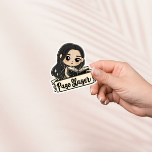 Page Slayer Sticker, Cute Bookish Vinyl Sticker, Bookish Merch, Boek Lover Gift, e-reader Kindle Stickers, Reading Lover, Smut Reader