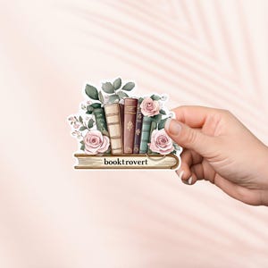 Booktrovert Aufkleber, Cute Bookish Vinyl Sticker, Bookish Merch, Geschenk für Buchliebhaber, e-reader Kindle Aufkleber, Leseliebhaber Geschenk