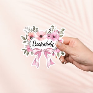 Sticker accro aux livres, Sticker vinyle livresque mignon, Stickers Kindle, produit livresques, cadeau pour amateur de livres, cadeau liseuse, amateur de lecture, Cottagecore