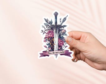 Blumen Schwert Aufkleber, Kindle Sticker, Bookish Merch, Buch-Liebhaber-Geschenk, e-reader Tablet Aufkleber, Leseliebhaber, Booktok