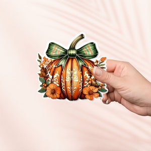 Sticker citrouille avec fleur d'automne, Sticker cottagecore mignon, Stickers Kindle, produit livresque, cadeau pour amoureux des livres, cadeau liseuse, amateur de lecture