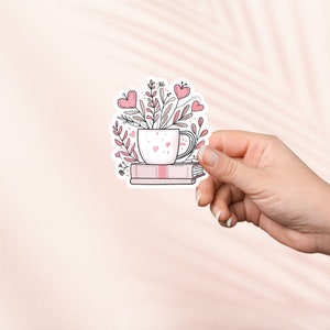 Sticker livres et fleurs, Sticker vinyle livresque mignon, produit livresque, cadeau pour amoureux des livres, Stickers Kindle pour liseuse, amateur de lecture, Smut Reader