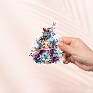 Adesivo bottiglia magica, adesivo carino Cottagecore, merchandising libresco, regalo per amanti dei libri, adesivi per e-reader Kindle, amanti della lettura, regalo per lettori fantasy