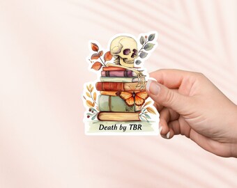 Death by TBR Sticker, Bookish Sticker, Booktok, Bookstagram, Bookish Merch,E-Reader Kindle Sticker,Leseliebhaber