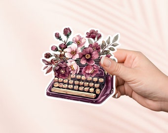 Vintage Typewriter Sticker, Cute Bookish Sticker, Kindle Stickers, Bookish Merch,Book Lover Gift,e-reader Gift, Reading Lover, Cottagecore