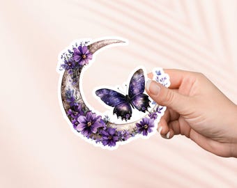 Fantasy Floral Moon and Butterfly Sticker, Tablet Sticker, Bookish Merch, Book Lover Gift, e-reader Kindle Stickers, Reading Lover, Booktok