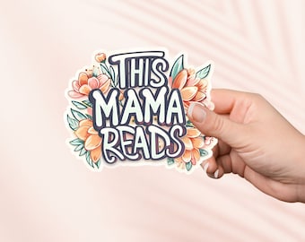 Deze Mama leest sticker, schattige leesgrage vinylsticker, leesgrage Merch, boek minnaar cadeau, e-reader Kindle Stickers, leesliefhebber, Smut Reader