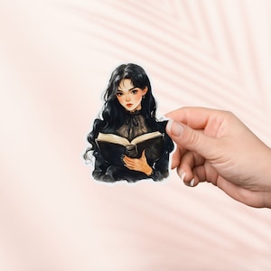Dark Academia Mädchen Lese Aufkleber, Gothic Bücherwurm, Bücherwurm Merch, Buch-Liebhaber Geschenk, e-reader Kindle Aufkleber, Cottagecore