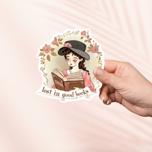 Verloren in guten Büchern Aufkleber, Bücherliebe Aufkleber, Geschenk für Buchliebhaber, Bücherwurm, Kindle Aufkleber, Schmutzleser, Leseliebhaber, E-Reader