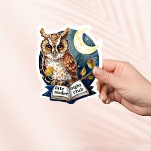 Late Night Reader Club Sticker, Bookish Sticker, Kindle Stickers, Bookish Merch, Book Lover Gift, e-reader Gift, Reading Lover, Smut Reader