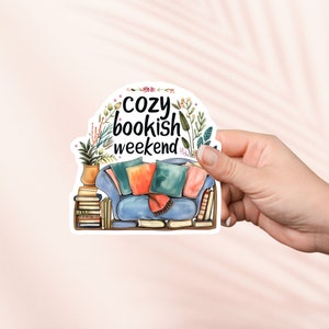 Sticker week-end livresque douillet, Sticker Cottagecore mignon, Stickers Kindle, Merch livresque, cadeau pour amateur de livres, cadeau liseuse, amateur de lecture, lecteur Smut
