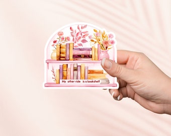 Mijn andere rit is een boekenplanksticker, schattige roze leesgrage sticker, Kindle-stickers, leesgrage Merch, boekminnaarcadeau, e-readercadeau, Smut Reader