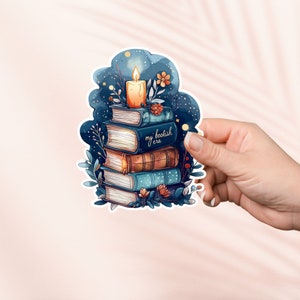 Mi pegatina de la era librería, linda pegatina de vinilo librería, merchandising librero, regalo para amantes de los libros, pegatinas Kindle para lectores electrónicos, amante de la lectura, pila de libros