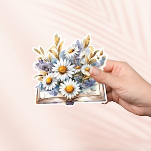 Blumen und Buch Aufkleber,süße Bücherwurm Vinyl Aufkleber,Bookish Merch,Buch Liebhaber Geschenk,e-reader Kindle Aufkleber,Leseliebhaber,Smut Reader