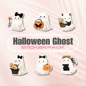 Paket med söta spökläsningsklistermärken, vinylbokstäver, present till bokälskare, klistermärken till e-läsare, Kindle-klistermärken, läsälskare, Halloween-klistermärken