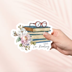 Sto leggendo adesivo, adesivo libresco carino, adesivi Kindle, merchandising libresco, regalo per gli amanti dei libri, regalo e-reader, adesivo di supporto emotivo