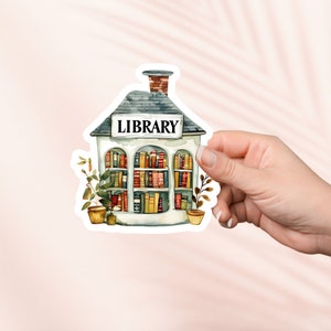 Bibliothek Aufkleber, süße Bücheraufkleber, Kindle Aufkleber, Bücherwurm Merch, Geschenk für Bücherliebhaber, Geschenk für Leseratten, Aquarell Cottagecore
