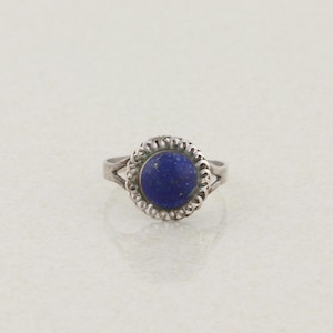 Sterling Silver Lapis Lazuli Ring Size 7 1/4