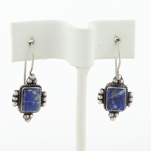 Sterling Silver Lapis Lazuli Earrings Dangle Drop Earrings
