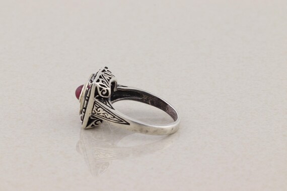 Sterling Silver Ruby Ring Size 9 - image 7