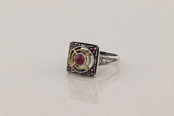 Sterling Silver Ruby Ring Size 9 - image 5