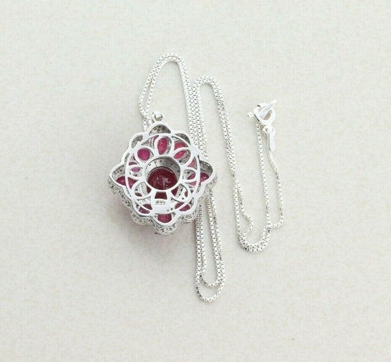 Sterling Silver Ruby Necklace 18 inch chain - image 8