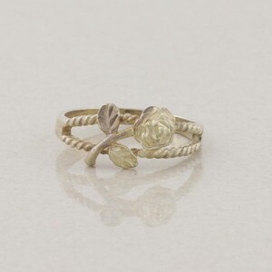 Sterling Silver Rose Flower Ring Size 9