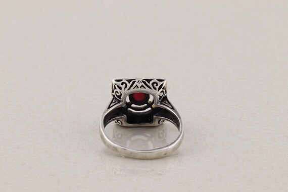Sterling Silver Ruby Ring Size 9 - image 6