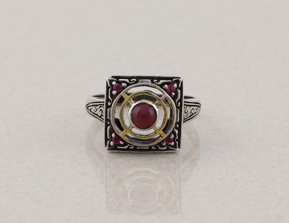 Sterling Silver Ruby Ring Size 9 - image 1