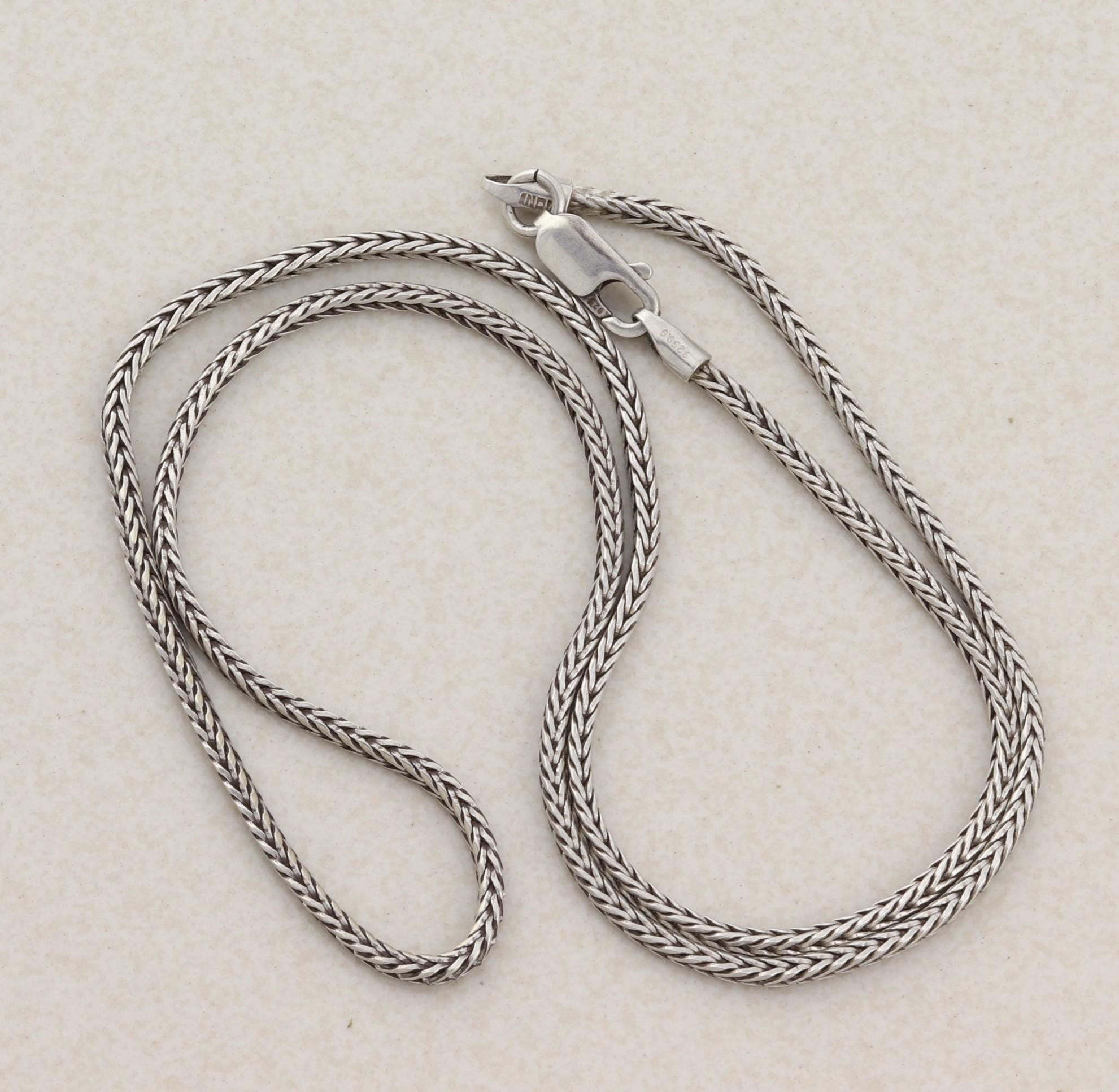 Sterling Silver Wheat Chain Necklace 18.5