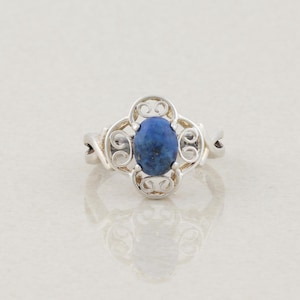 Sterling Silver Lapis Lazuli Ring Size 6 1/4