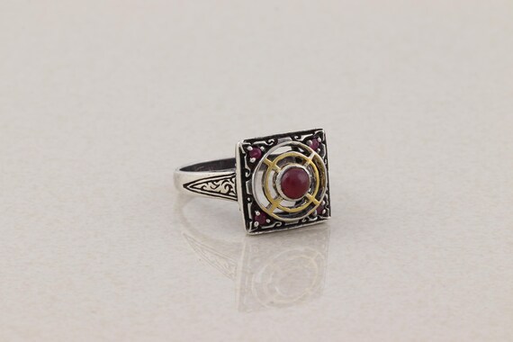 Sterling Silver Ruby Ring Size 9 - image 4