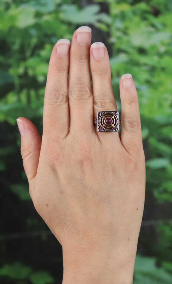 Sterling Silver Ruby Ring Size 9 - image 2